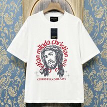 定価2万★christian milada・ミラノ発・半袖Tシャツ★上級 コットン100％ 速乾 通気 スウェット アメカジ カッコイイ スタイリッシュ XL/50_画像1