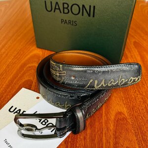  popular EU made regular price 9 ten thousand *UABONI*yuaboni* illusion. pa tea n* belt * hand . Golden adjustment possibility original leather suit business gentleman for men's 