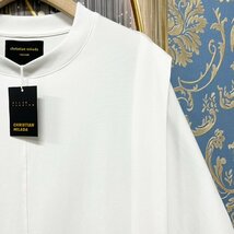 定価2万★christian milada・ミラノ発・半袖Tシャツ★高級 綿100％ 柔らかい 通気 吸汗 ソフト 重ね着風 プルオーバー 上品 男女兼用 夏 XL_画像8