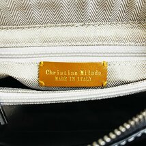 上級EU製 定価12万★christian milada・ミラノ発・ハンドバッグ★高級牛革 カラーブロック スクエアバッグ 2way レディース チャーム付_画像10