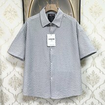 個性EU製＆定価7万◆UABONI*Paris*上下セット*ユアボニ*パリ発◆通気 速乾 総柄 フリンジ 立体感 半袖シャツ ハーフパンツ ゆったり XL_画像2