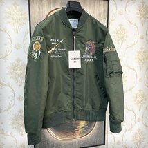 個性EU製＆定価8万◆UABONI*Paris*フライトジャケット/MA-1*ユアボニ*パリ発◆上質 薄手 USAF*TYPE オシャレ INDIANS XL/50サイズ_画像8