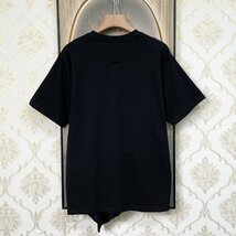 個性EU製＆定価2万◆UABONI*Paris*半袖Tシャツ*ユアボニ*パリ発◆コットン100％ 薄手 同色パッチワーク イレギュラーヘム 個性 夏 M/46_画像2