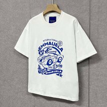 高級・半袖Tシャツ 定価2万◆Emmauela・イタリア・ミラノ発◆綿100％ 上質 薄手 通気 個性 車 プルオーバー カットソー アメカジ 夏服 M/46_画像8