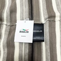 定番ヨーロッパ製※定価3万◆ブルガリア発※RISELIN 半袖Tシャツ 上品 ウール混 通気 ストライプ 切替 サマーニット ゆったり 夏 L/48_画像9