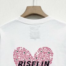 上品ヨーロッパ製※定価2万◆ブルガリア発※RISELIN 半袖Tシャツ 上質 薄手 通気 プリント 遊び心 トップス カットソー 個性 夏服 L/48_画像4