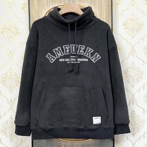 個性EU製＆定価5万◆UABONI*Paris*トレーナー*ユアボニ*パリ発◆カシミヤ100％ 高級 厚手 保温 スタンドネック アメカジ 男女兼用 L/48_画像1