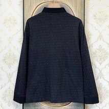 定番EU製＆定価4万◆UABONI*Paris*ポロシャツ*ユアボニ*パリ発◆長袖 上品 伸縮性 薄手 総柄 カジュアル 通勤 ビジネス ゴルフ XL/50サイズ_画像2