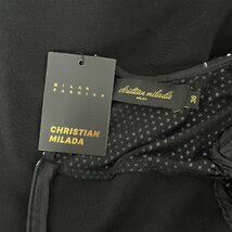 定価6万★christian milada・ミラノ発・ワンピース★高級 切替 ロング丈 ギャザー キラキラ キレイめ パーティー レディース M/36サイズ_画像9