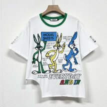 個性ヨーロッパ製※定価2万◆ブルガリア発※RISELIN 半袖Tシャツ 薄手 ゆったり ダメージ加工 ウサギ カットソー アシンメトリー 街着 L/48_画像1