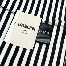 最高級EU製＆定価2万◆UABONI*Paris*半袖Tシャツ*ユアボニ*パリ発◆上質 薄手 通気 柔らかい ボーダー柄 ハート トップス スウェット 夏 L_画像9