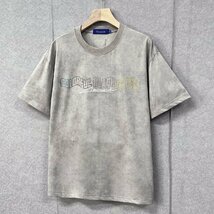 高級・半袖Tシャツ 定価2万◆Emmauela・イタリア・ミラノ発◆上品 個性 オシャレ ウオッシュ加工 キラキラ トップス ストリート 日常 XL_画像8