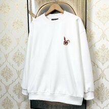 個性EU製＆定価4万◆UABONI*Paris*トレーナー*ユアボニ*パリ発◆上品コットン 個性 快適 ウサギ スウェット プルオーバー 秋冬 2XL/52_画像8