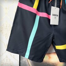 個性EU製＆定価2万◆UABONI*Paris*ショートパンツ*ユアボニ*パリ発◆個性 薄手 通気 カラーテープ柄 チノパン 半ズボン スポーツ 2XL/52_画像6