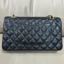 新品同様 ※CHANEL シャネル※ A01112 キャビアスキン ダブルフラップマトラッセ ハンド チェーンショルダーバッグ ブランド レディース_画像3