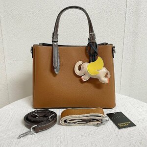  top class EU made regular price 11 ten thousand *christian milada* milano departure * handbag * fine quality cow leather leather original leather tote bag shoulder charm attaching lady's 