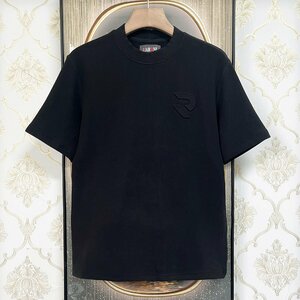 最上級EU製＆定価3万◆UABONI*ユアボニ*半袖Tシャツ*フランス*パリ発◆高品質カシミヤ ソフト 無地 サマーニット プルオーバー トップス2XL