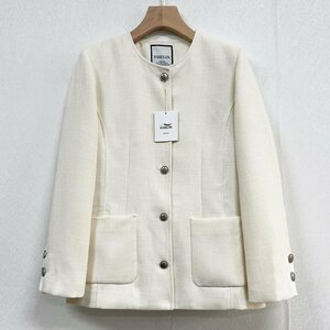  high grade Europe made * regular price 6 ten thousand * BVLGARY a departure *RISELIN jacket high class flax /linen. thin .. plain outer formal commuting lady's M