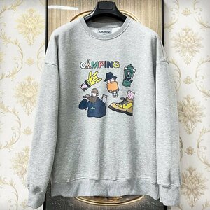 一枚限定EU製＆定価5万◆UABONI*Paris*トレーナー*ユアボニ*パリ発◆綿100％ 裏ボア 厚手 保温 オシャレ 遊び心 トップス スウェット 2XL