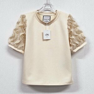  new work Europe made * regular price 2 ten thousand * BVLGARY a departure *RISELIN short sleeves T-shirt blouse on goods ventilation soft frill pretty clean . everyday lady's L/48