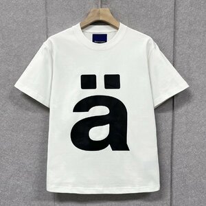 人気・半袖Tシャツ 定価2万◆Emmauela・イタリア・ミラノ発◆綿100％ 上品 吸汗 通気 お洒落 トップス カジュアル スウェット 春夏 XL/50