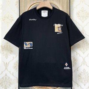 上級EU製&定価2万◆UABONI*Paris*半袖Tシャツ*ユアボニ*パリ発◆綿100％ 上質 軽量 薄手 吸汗速乾 アボリジニ柄 個性 スウェット L/48