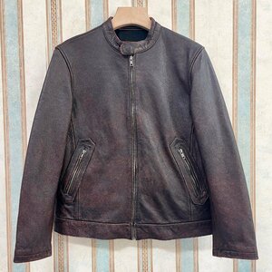  highest peak regular price 15 ten thousand FRANKLIN MUSK* America * New York departure leather jacket Rider's leather jacket top class cow leather fine quality original leather stylish size 1