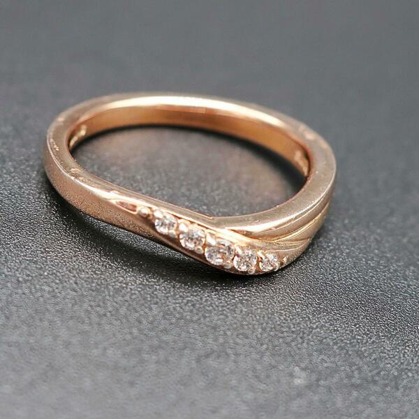 正規品 カナル Canal 4℃ 指輪 Ring ピンクゴールド 9号 Pink Ｇold ダイヤ5石 Silver Authentic Mint 