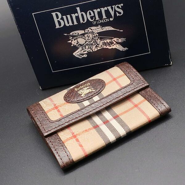 正規品 バーバリー Burberry 小銭入れ コインケース Coin case ノバチェック Nova Check シャドーホース 箱 Box Authentic Mint