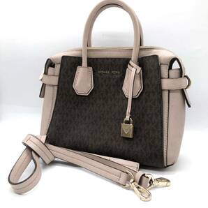 【19338】MICHAEL MICHAEL KORS マイケル マイケル コース 2WAYバッグ ブラウン×ピンク ショルダーバッグ ハンドバッグ 肩掛け 手持ち 