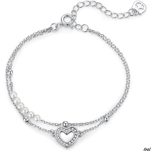 [ stylish . in present . optimum Open Heart anklet ] silver 925 2 ream chain Open Heart accessory jewelry 