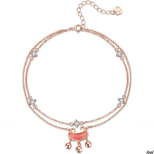 [ allergy .... by ... none .OK anklet ] silver 925 metal allergy correspondence pair neck accessory pink go Roo do