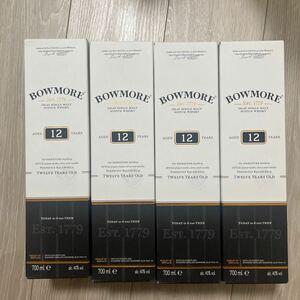 4本セット　BOWMORE 12年 ボウモア アイラ シングルモルト スコッチ ウイスキー 箱入 未開封 700ml 40% 