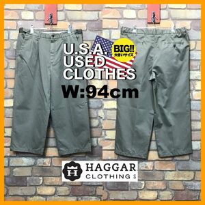 BP3-199★W94センチ位★USA買付★【haggar ハガー】コットン ワイドチノパンツ【W36 メンズ XL】ブラウン スラックス アメカジ ワーク