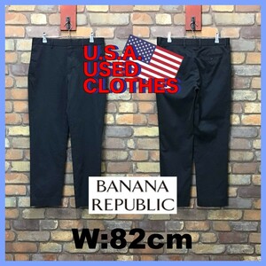 BP3-407★W82センチ位★美品【BANANA REPUBLIC】スタンダードフィット ノータック スラックスパンツ【W30 メンズ M】グレー ゴルフ モード