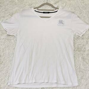  Burberry Black Label BURBERRY BLACK LABEL T-shirt short sleeves check white V neck embroidery Logo hose Logo size 3(L)