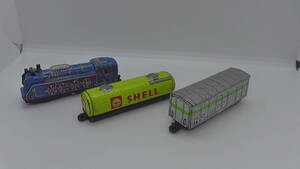 蒸気機関車　SL　ブリキ　　金属製　ジャンク　昭和　レトロ　SHELL　シエルタンク