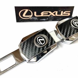 当方定番の激安品!LEXUSロゴリアルカーボンシートベルトバックル2個セット