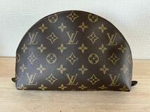 1円スタート LOUIS VUITTON モノグラム コスメティックポーチ レディース 化粧ポーチ ブラウン レザー トゥルース ドゥミロンド M47520_画像1