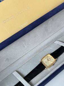 1 jpy start SEIKO DOLCE men's wristwatch 8J41-5000 quartz Gold face Seiko Dolce souvenir box attaching 