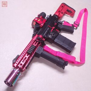 S&T 電動ガン KAC SR25K カスタム品 電子トリガー イオテックタイプ ドットサイト マグニファイア付 現状品【40