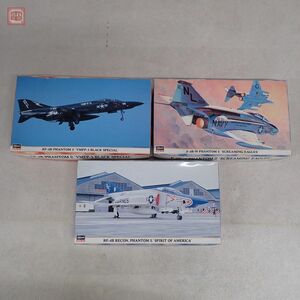  not yet constructed Hasegawa 1/72 F-4B/N Phantom II Eagle z/ black special / Spirit ob America together 3 piece set HASEGAWA[20