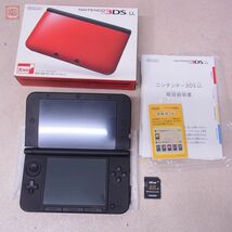 動作品 ニンテンドー 3DS LL 本体 SPR-001 レッド × ブラック RED × BLACK 任天堂 Nintendo 箱説/16GBメモリーカード付 難有【10_画像1