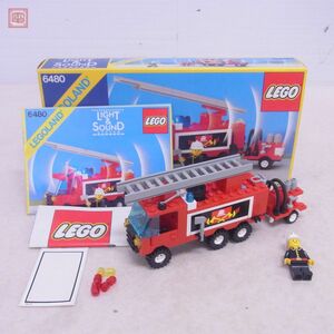 組立済 レゴ レゴランド 6480 LIGHT&SOUND SYSTEM 消防車 元箱付き パーツ欠品有 現状品 LEGOLAND【20