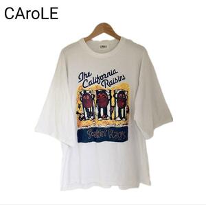 CAroLE　Tシャツ　プリント　ユニセックス　古着　ホワイト　FREEサイズ