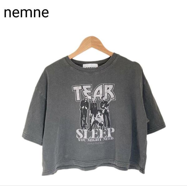 nemne　バンドTシャツ　ロック　半袖　プリント　グレー　Mサイズ