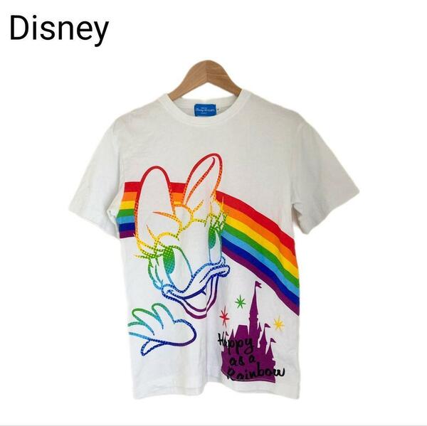 Disney　キャラクターTシャツ　デイジー　カラフル　ユニセックス　Sサイズ
