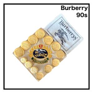 90s　バーバリー　ゴールドボタン　タグ　手芸素材　材料　ヴィンテージ