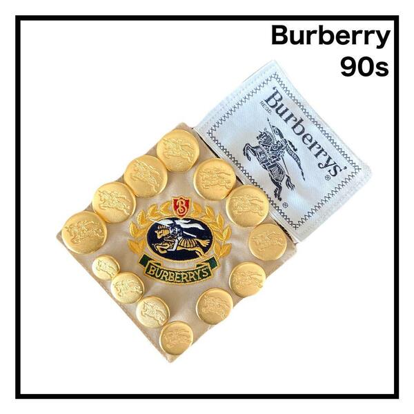 90s　バーバリー　ゴールドボタン　タグ　手芸素材　材料　ヴィンテージ