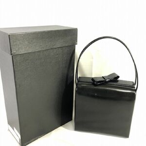 ■【Kyoai】レディース/上品/本革 型押し ハンドバッグ/黒《超美品》